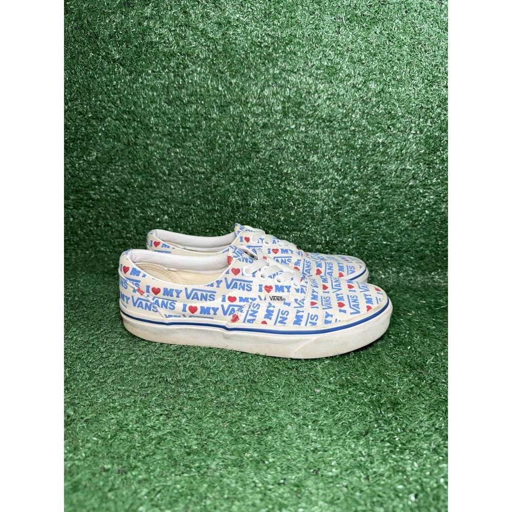 VANS Womens Size 7 Blue White Classic Heart My Vans Skate Shoes Casual Sneakers‎